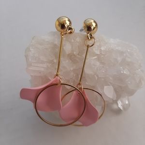 Pink Geometric Statement Earrings